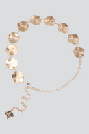 Cinturon cadena bloques con textura dorado