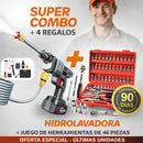 Hidrolavadora Portátil 2 Baterías 48V TurboJet™ + Juego de Herramientas Profesional 46 Piezas