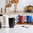 AmorArc Tazas XL 20 onzas – Set de 6 Azul con Patrones Geométricos