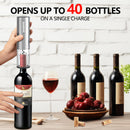 BGFOX 4 en 1 Abre Vino Eléctrico con Aerador, Tapón y Cortador de Foil