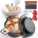 BIGFIT Olla de Hierro Fundido 5QT con Banneton y Accesorios para Pan