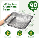 Boxential Bandejas Descartables de Aluminio 9x13 (40 U) – Apto Horno y Congelador