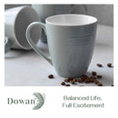 DOWAN Tazas de Café 17 oz – Juego de 6, Gris con Diseño Corrugado