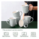DOWAN Tazas de Café 17 oz – Juego de 6, Gris con Diseño Corrugado