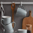 DOWAN Tazas de Café 17 oz – Juego de 6, Gris con Diseño Corrugado