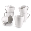 DOWAN Tazas de Café 17 oz - Juego de 6, Cerámica Gruesa y Duradera, Blancas, Aptas para Microondas y Lavavajillas