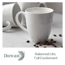 DOWAN Tazas de Café 17 oz - Juego de 6, Cerámica Gruesa y Duradera, Blancas, Aptas para Microondas y Lavavajillas