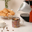 Tazas de Espresso de Cerámica Elyese - Juego de 4, 5 oz, Hechas a Mano, Iznik Carnation, aptas para microondas y lavavajillas