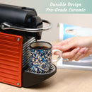 Tazas de Espresso de Cerámica Elyese - Juego de 4, 5 oz, Hechas a Mano, Iznik Carnation, aptas para microondas y lavavajillas