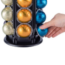 FlagShip Porta Cápsulas Nespresso Vertuo – Soporte Giratorio de Metal Negro, Capacidad para 80 Cápsulas