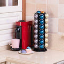 FlagShip Porta Cápsulas Nespresso Vertuo – Soporte Giratorio de Metal Negro, Capacidad para 80 Cápsulas