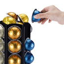 FlagShip Porta Cápsulas Nespresso Vertuo – Soporte Giratorio de Metal Negro, Capacidad para 80 Cápsulas