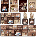 Fourluoo 10 Piezas: Conjunto de Accesorios de Cocina Café – Alfombras, Toallas, Manoplas y Guantes para Horno