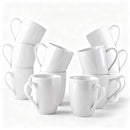 GBHome Tazas de Café 12 oz Blanco Marfil – Juego de 12 tazas de cerámica con asa grande, aptas para lavavajillas y microondas