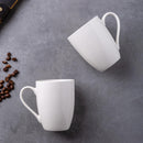 GBHome Tazas de Café 12 oz Blanco Marfil – Juego de 12 tazas de cerámica con asa grande, aptas para lavavajillas y microondas