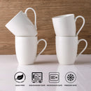 GBHome Tazas de Café 12 oz Blanco Marfil – Juego de 12 tazas de cerámica con asa grande, aptas para lavavajillas y microondas