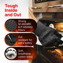 Guantes Grill Armor para Horno con Dedos - Resistencia 932°F EN407, Antideslizantes y Forro de Algodón