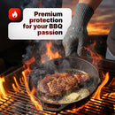 Guantes Grill Armor para Horno con Dedos - Resistencia 932°F EN407, Antideslizantes y Forro de Algodón