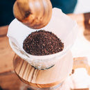 HARIO VDGR-01-OV V60: Dripper de vidrio resistente al calor con base de olivo para 1-2 tazas