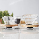 HARIO VDGR-01-OV V60: Dripper de vidrio resistente al calor con base de olivo para 1-2 tazas