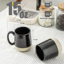 HASENSE Juego de tazas de cerámica para café – 15 oz, juego de 4, negro mate, aptas para microondas y lavavajillas