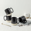 HASENSE Juego de tazas de cerámica para café – 15 oz, juego de 4, negro mate, aptas para microondas y lavavajillas