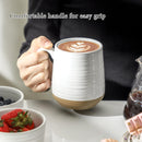 HASENSE Juego de tazas de cerámica 15 oz – Set de 4, blanco, asas cómodas, aptas microondas y lavavajillas