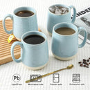 HASENSE Juego de 4 tazas cerámicas de 15 onzas – tazas grandes para café, té y capuchino, azul claro