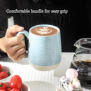 HASENSE Juego de 4 tazas cerámicas de 15 onzas – tazas grandes para café, té y capuchino, azul claro
