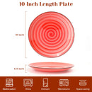 KitchenTour Platos Cerámicos 10 Pulgadas – Juego de 6 Coloridos, Aptos para Horno, Microondas y Lavavajillas