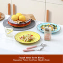 KitchenTour Platos Cerámicos 10 Pulgadas – Juego de 6 Coloridos, Aptos para Horno, Microondas y Lavavajillas