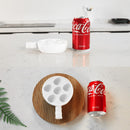 Jinsongdafa Plato Cerámico para Caracoles – Conjunto de 2 con Asa, Apto Horno, Blanco