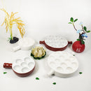 Jinsongdafa Plato Cerámico para Caracoles – Conjunto de 2 con Asa, Apto Horno, Blanco