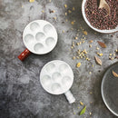 Jinsongdafa Plato Cerámico para Caracoles – Conjunto de 2 con Asa, Apto Horno, Blanco