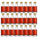 Kaachli Botellas de Cristal Claro 3 oz (100 ml) – Pack 24 con Corcho Reutilizable