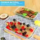 KOMUEE 8 Piezas Bandejas de Vidrio para Hornear con Tapas Libres de BPA – Set Rectangular Azul