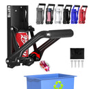 KOTTO Aplastador de Latas de Pared con Sistema Auto-Drop, Abrebotellas Integrado, 8-16 oz, Bolsa de Almacenamiento, Alta Durable - Negro