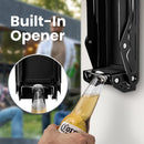 KOTTO Aplastador de Latas de Pared con Sistema Auto-Drop, Abrebotellas Integrado, 8-16 oz, Bolsa de Almacenamiento, Alta Durable - Negro