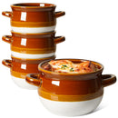 LE TAUCI Tazones para sopa de cebolla francesa con asas, 16 oz, cerámica apta para horno – Juego de 4