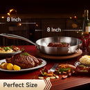 LOLykitch Sartén 8 Pulgadas Tri-Ply con Tapa – Inducción, Horno y Lavavajillas