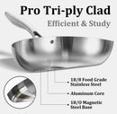 LOLykitch Sartén 8 Pulgadas Tri-Ply con Tapa – Inducción, Horno y Lavavajillas