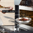 LOLykitch Sartén 8 Pulgadas Tri-Ply con Tapa – Inducción, Horno y Lavavajillas