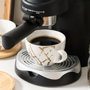 LUKA Tazas Demitasse de Cerámica 8 oz con Platillos y Soporte – Set de 4