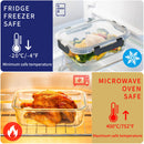 MFY 12-Pack Contenedores de Vidrio con Tapas Herméticas – Apto Microondas, Horno, Congelador y Lavavajillas