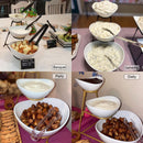 Miamolo Set de 3 Cuencos para Servir con Soporte – Bandeja Chips y Dip, Cerámica, Apilables, Microondas y Lavavajillas