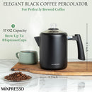 Mixpresso Percolador de Acero Inoxidable para Estufa – 37oz, 5–8 Tazas, Mango Frío