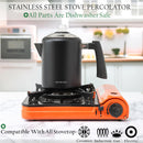 Mixpresso Percolador de Acero Inoxidable para Estufa – 37oz, 5–8 Tazas, Mango Frío