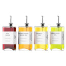 New England Stories Dispensadores de Cocina | Juego 4 Piezas: Aceite, Vinagre y Salsa de Soja - Plateado