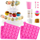 Nice Kitchen Kit para Paletas de Pastel: Moldes de Silicona en 2 Piezas y Soporte de Tres Niveles