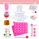 Nice Kitchen Kit para Paletas de Pastel: Moldes de Silicona en 2 Piezas y Soporte de Tres Niveles